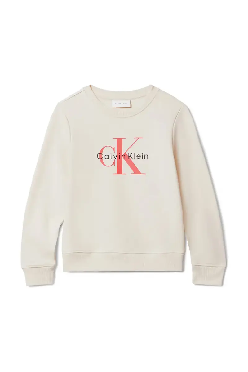 felpa in cotone bambino/a colore beige IU0IU00714 miniatura 2