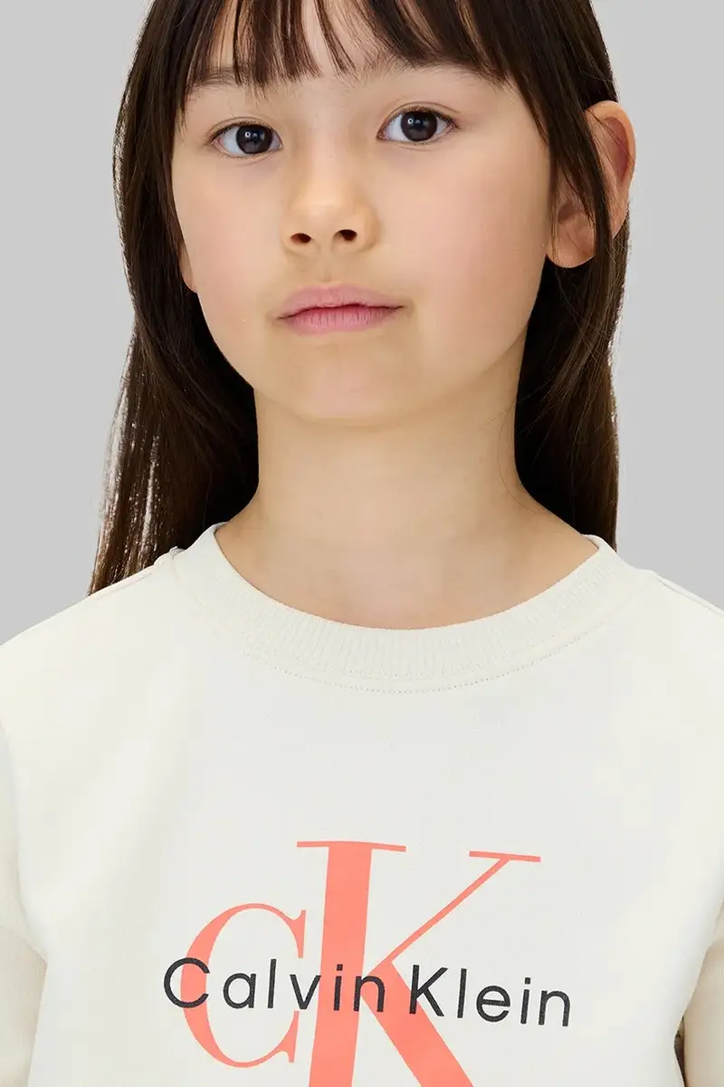 felpa in cotone bambino/a colore beige IU0IU00714 miniatura 3