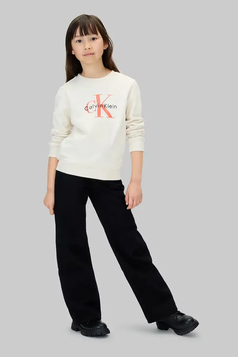 felpa in cotone bambino/a colore beige IU0IU00714 miniatura 4