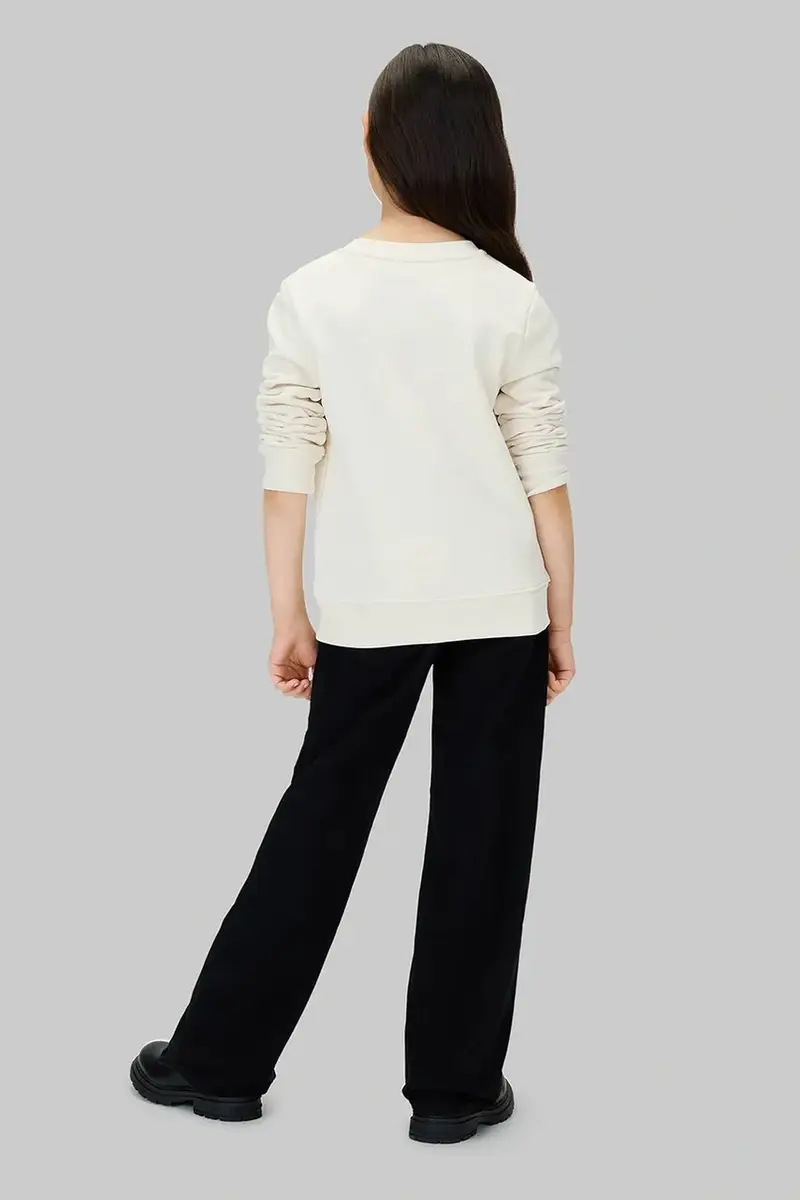 felpa in cotone bambino/a colore beige IU0IU00714 miniatura 5