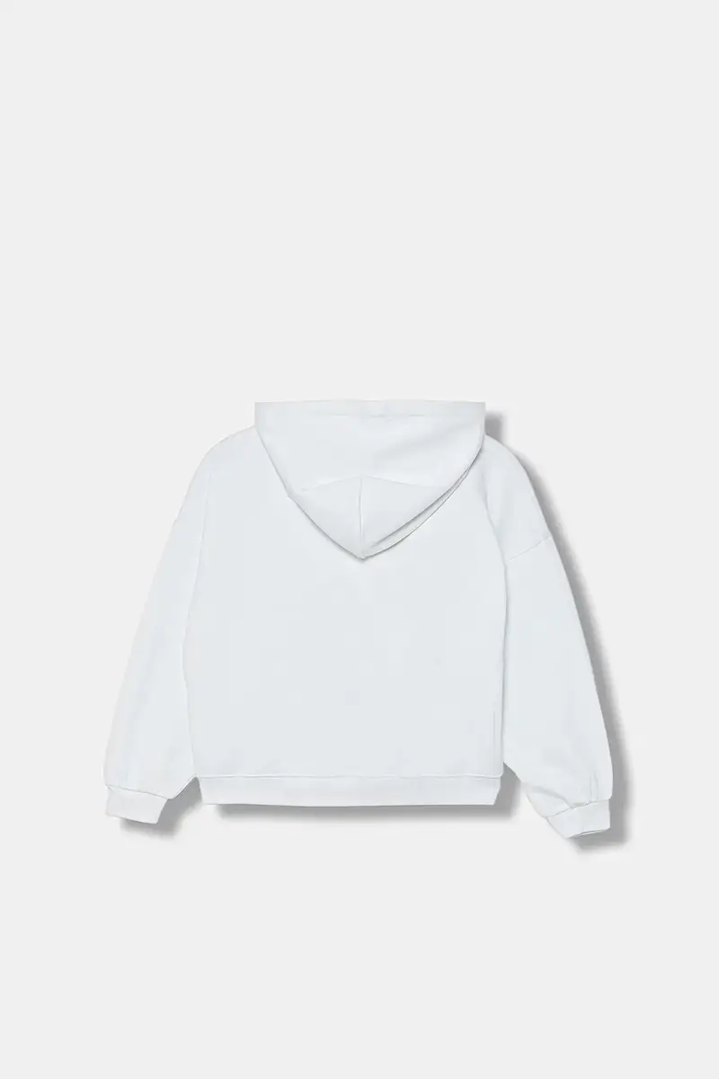 felpa in cotone bambino/a colore bianco con cappuccio IG0IG02989 miniatura 2