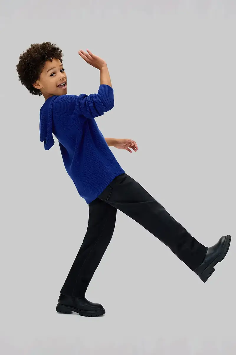 felpa in cotone bambino/a colore blu con cappuccio IB0IB02577 miniatura 4