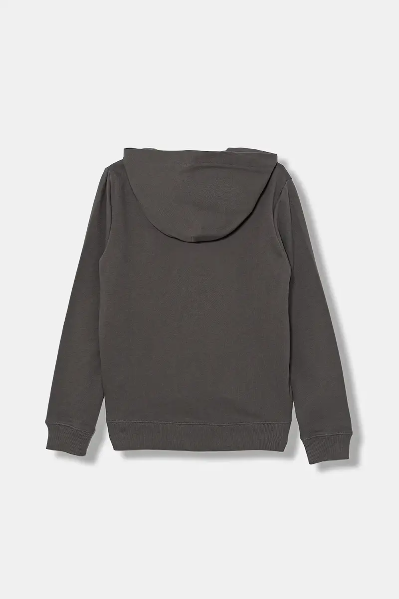 felpa in cotone bambino/a colore grigio con cappuccio con applicazione IU0IU00679 miniatura 2