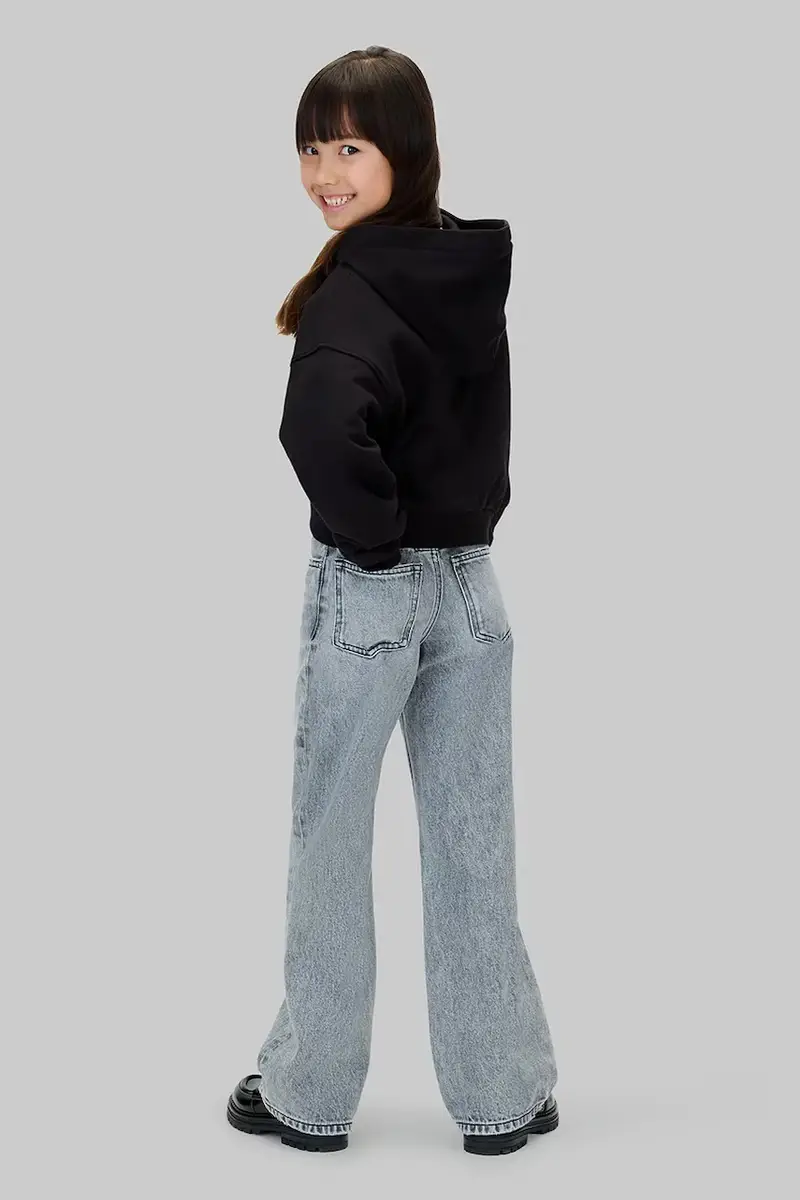 felpa in cotone bambino/a colore nero con cappuccio con applicazione IG0IG03017 miniatura 5