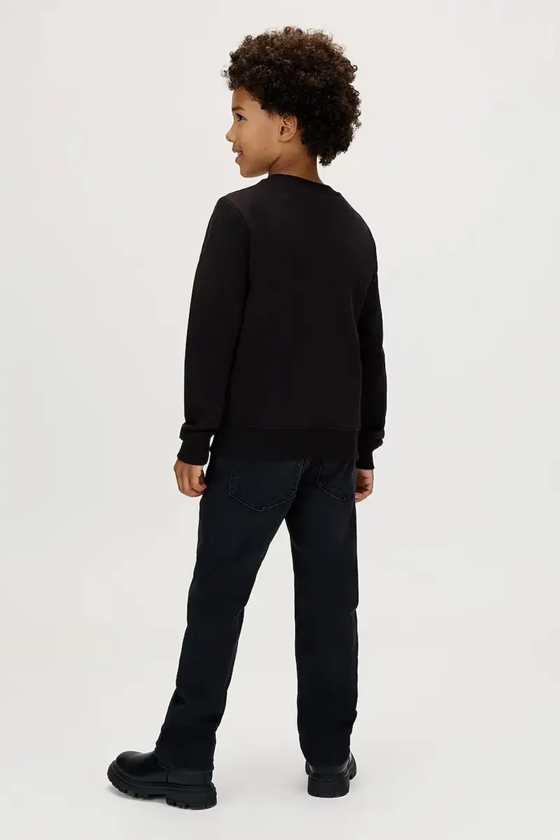 felpa in cotone bambino/a colore nero IU0IU00714 miniatura 5