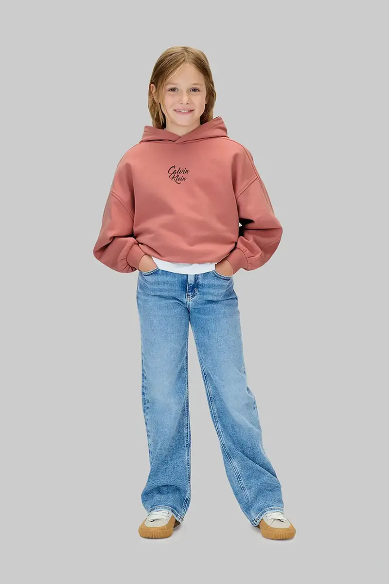 felpa in cotone bambino/a colore rosa con cappuccio IG0IG03016 miniatura 4