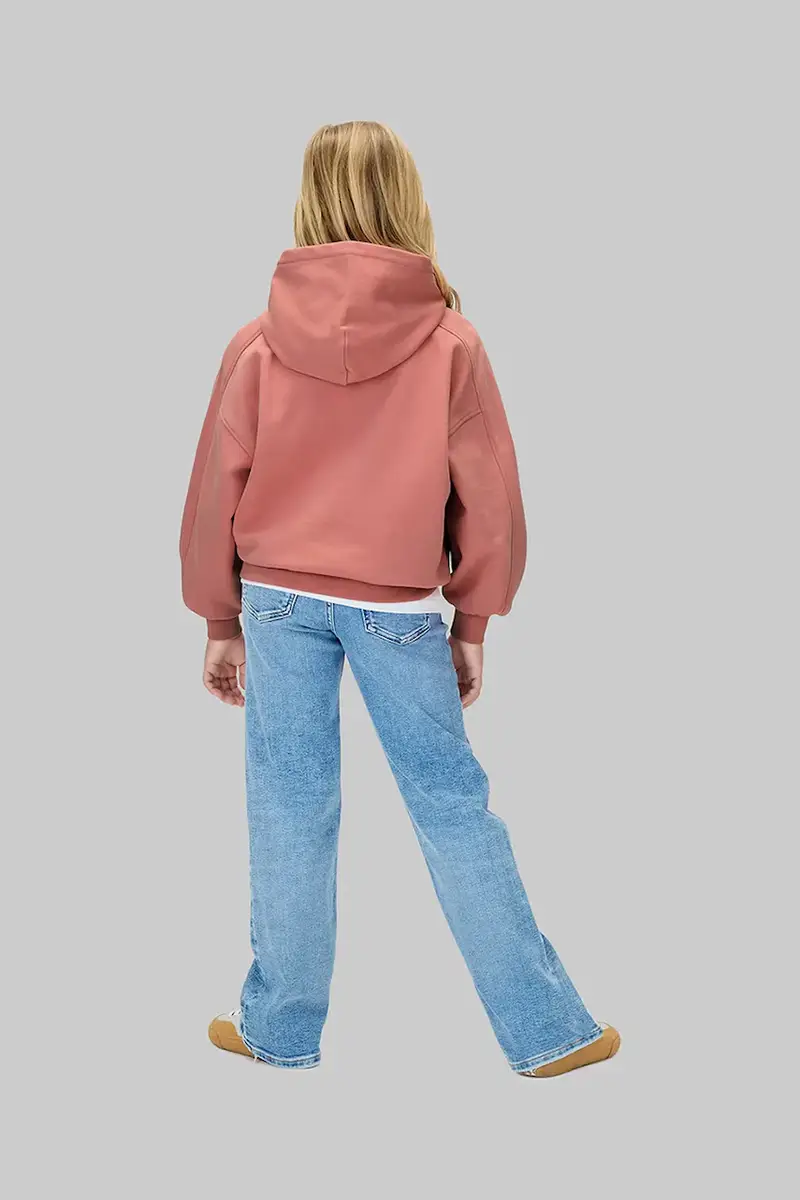 felpa in cotone bambino/a colore rosa con cappuccio IG0IG03016 miniatura 5