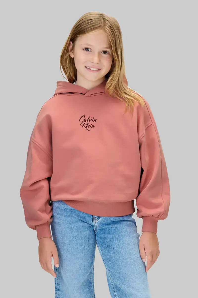 felpa in cotone bambino/a colore rosa con cappuccio IG0IG03016