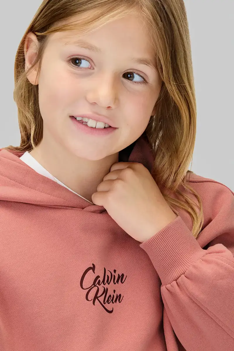 felpa in cotone bambino/a colore rosa con cappuccio IG0IG03016 miniatura 3