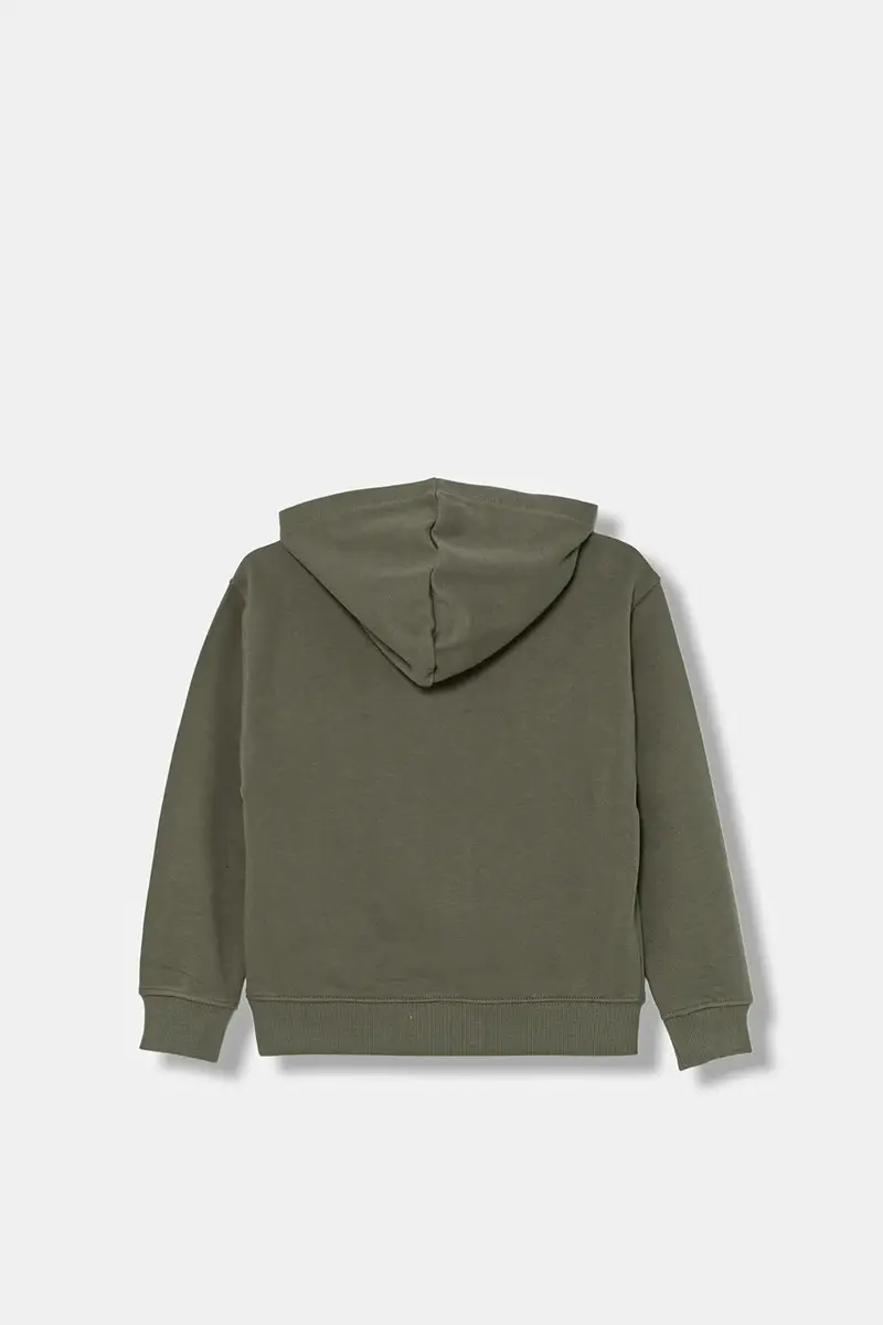 felpa in cotone bambino/a colore verde con cappuccio IB0IB02525 miniatura 3