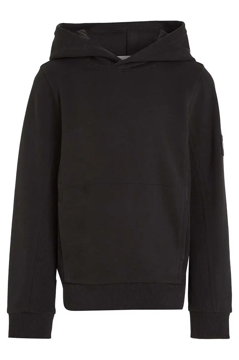 felpa in cotone bambino/a con cappuccio Nero miniatura 2