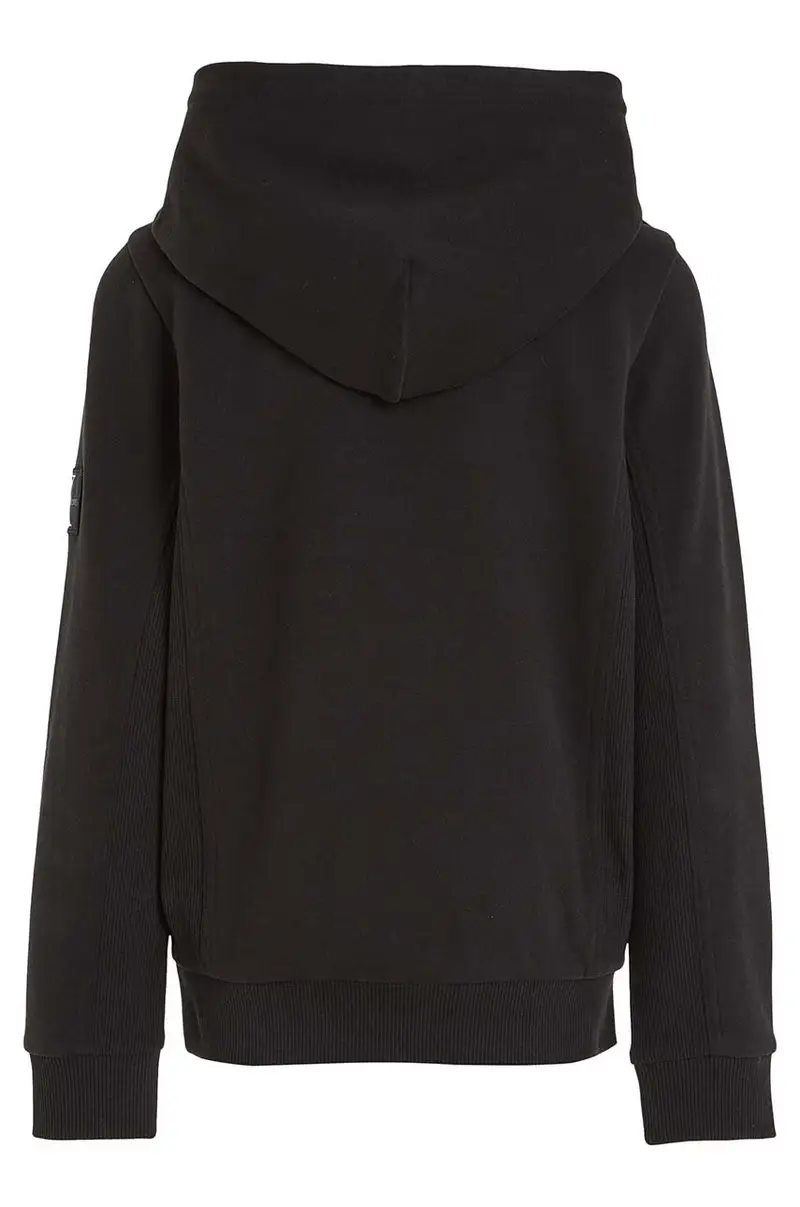 felpa in cotone bambino/a con cappuccio Nero miniatura 3