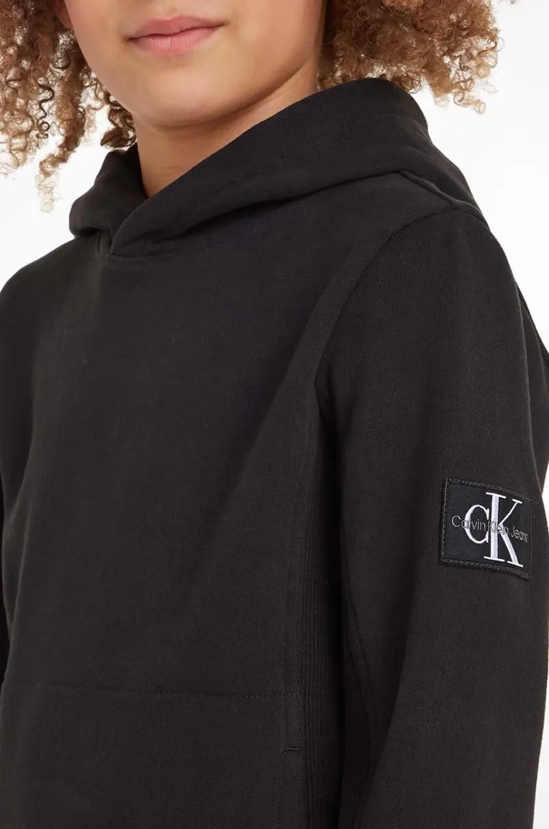 felpa in cotone bambino/a con cappuccio Nero miniatura 5