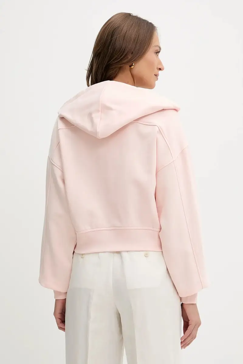 felpa in cotone donna colore arancione con cappuccio LV047C216G miniatura 3