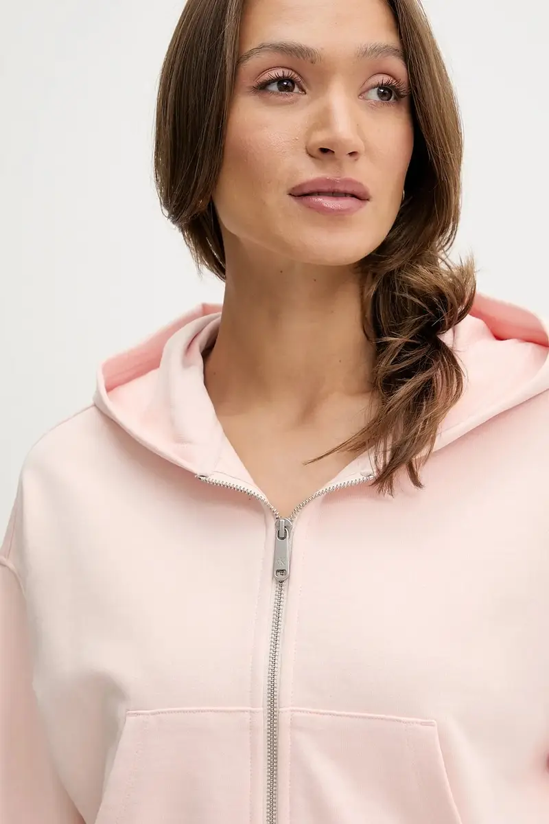 felpa in cotone donna colore arancione con cappuccio LV047C216G miniatura 4