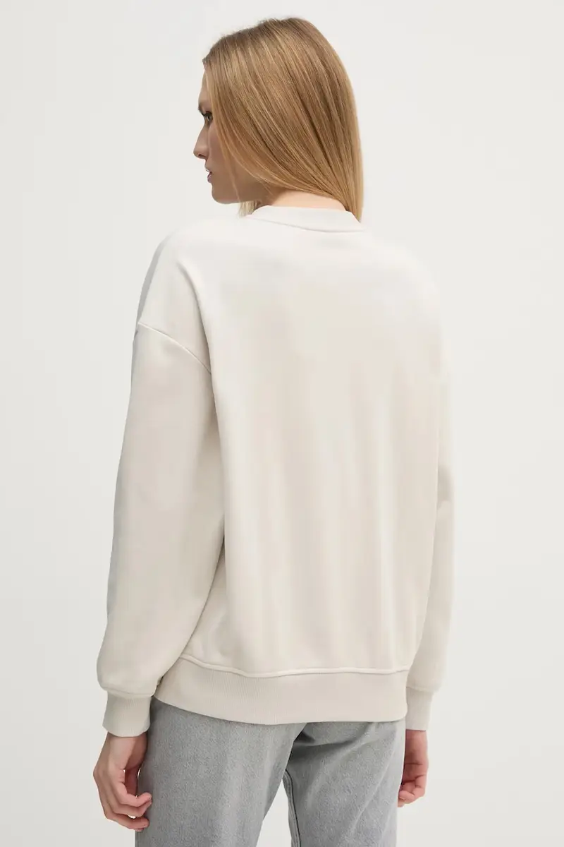 felpa in cotone donna colore beige J20J224724 miniatura 3