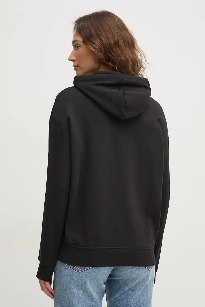 felpa in cotone donna colore nero con cappuccio J20J225579 miniatura 3