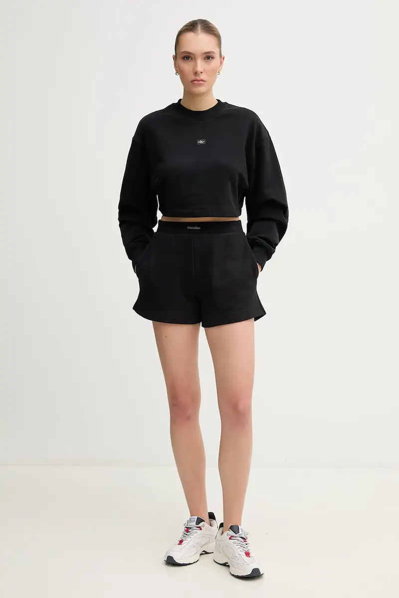 felpa in cotone donna colore nero J20J225370 miniatura 2