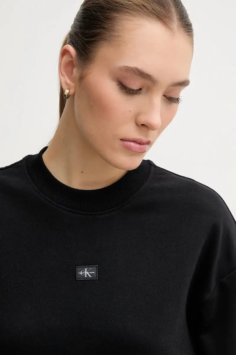 felpa in cotone donna colore nero J20J225370 miniatura 4