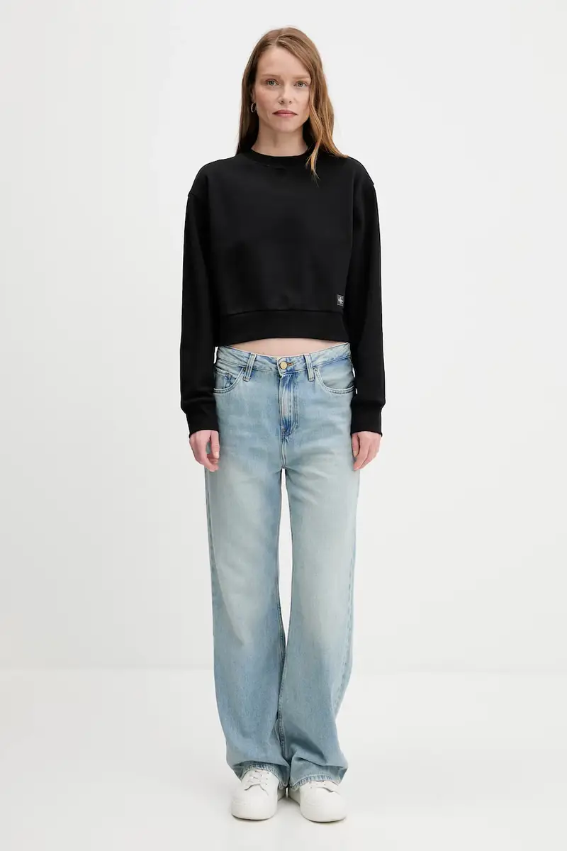 felpa in cotone donna colore nero LV047C911G miniatura 2