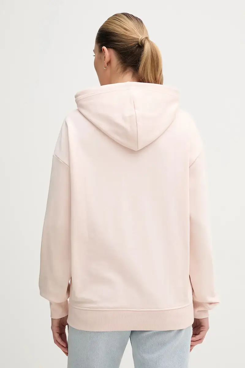felpa in cotone donna colore rosa con cappuccio J20J225579 miniatura 3