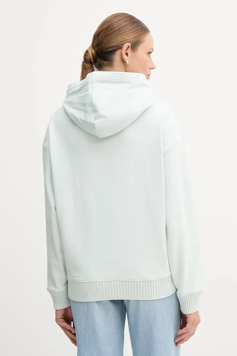 felpa in cotone donna con cappuccio LV047D232G Turchese miniatura 3