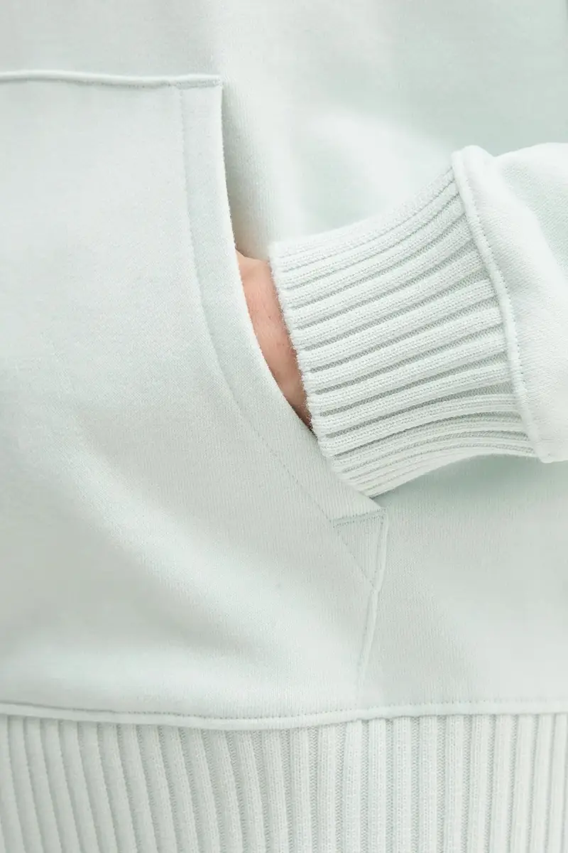 felpa in cotone donna con cappuccio LV047D232G Turchese miniatura 5