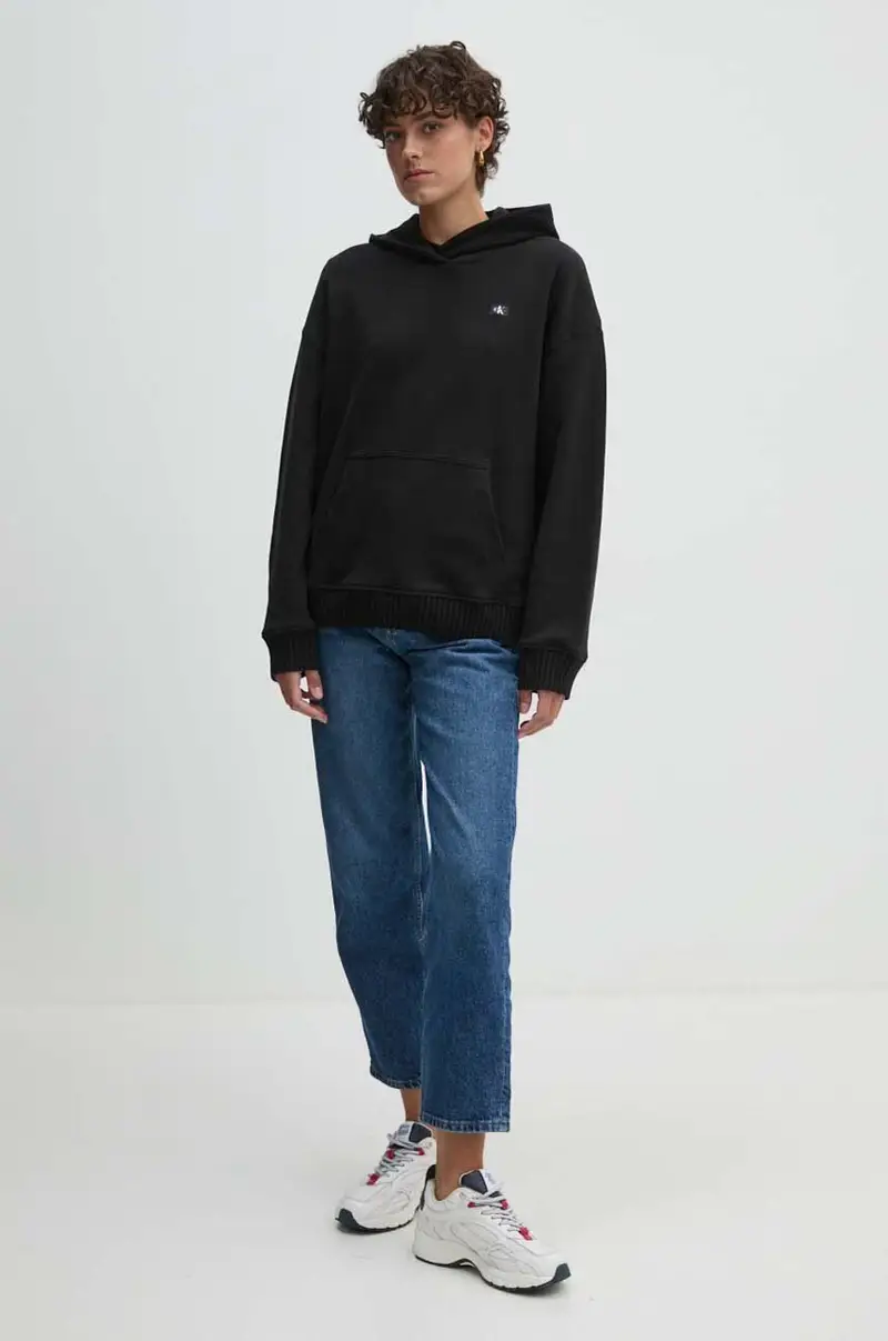 felpa in cotone Nero miniatura 2