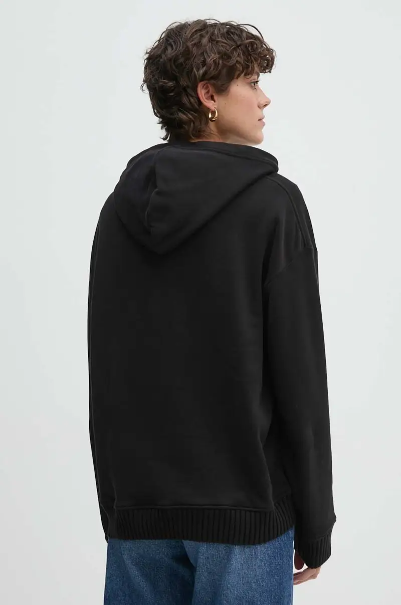 felpa in cotone Nero miniatura 3