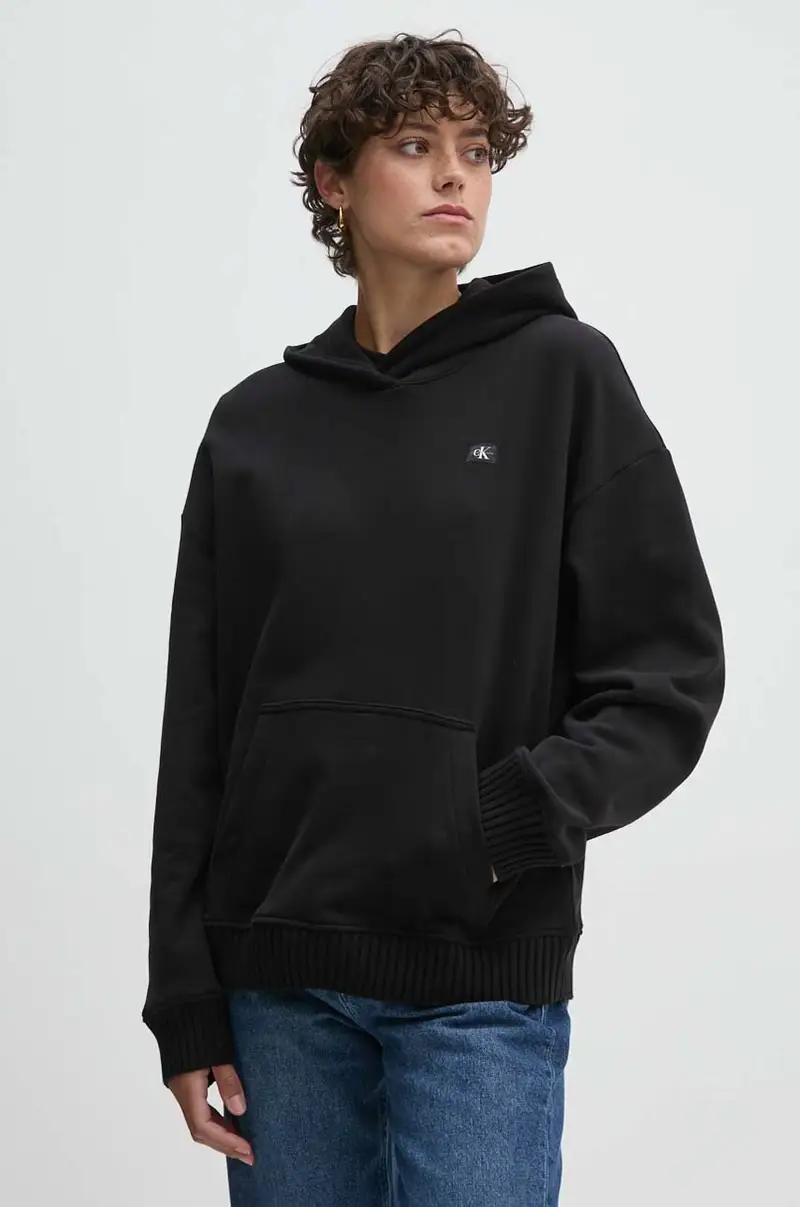 felpa in cotone Nero