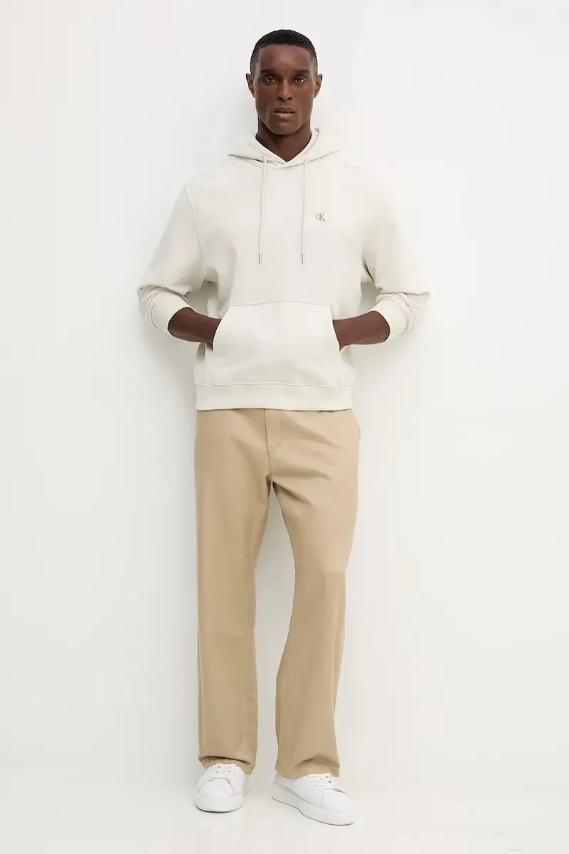 felpa in cotone uomo colore beige con cappuccio LV04RC297G miniatura 2