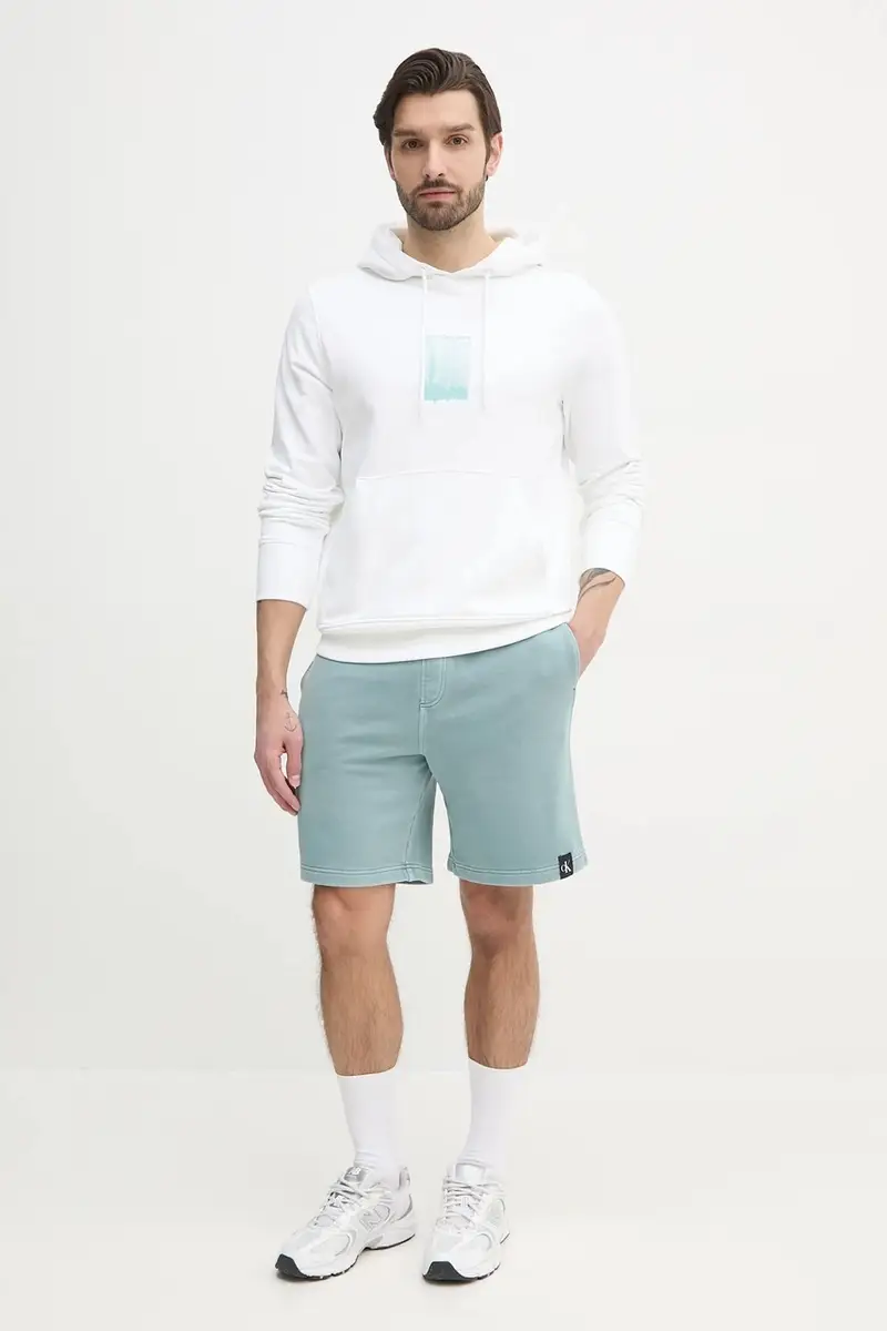 felpa in cotone uomo colore bianco con cappuccio J30J327525 miniatura 2