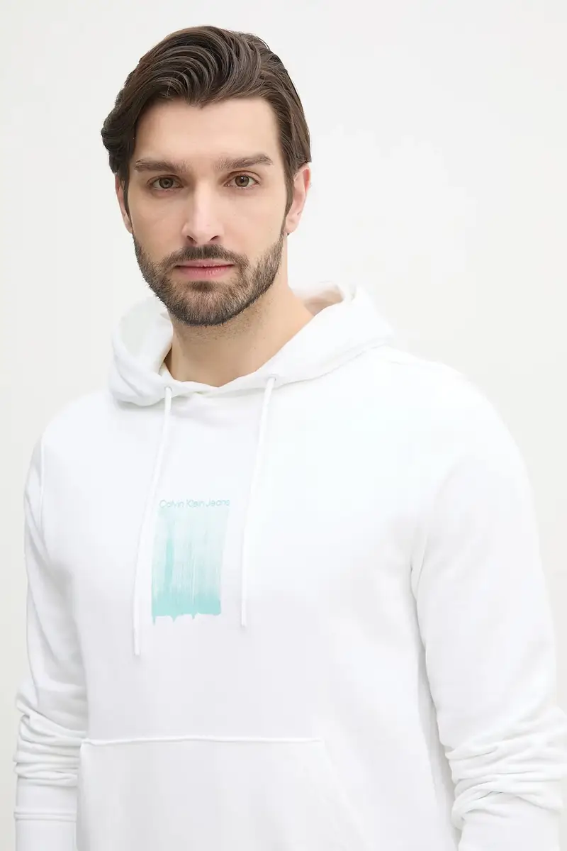 felpa in cotone uomo colore bianco con cappuccio J30J327525 miniatura 4