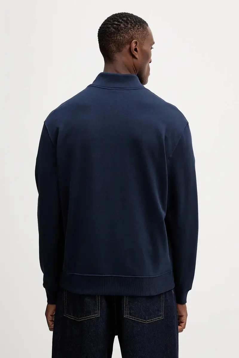 felpa in cotone uomo colore blu navy con applicazione LV04RD244G miniatura 3