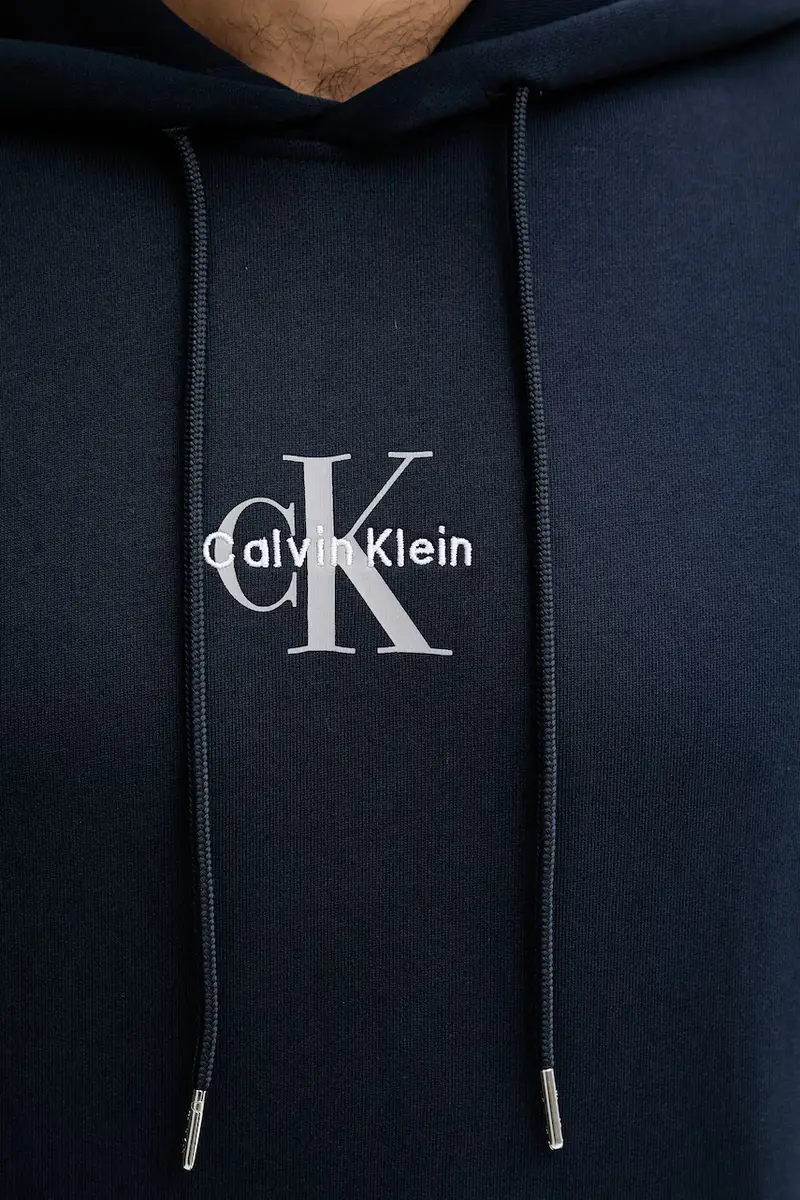 felpa in cotone uomo colore blu navy con cappuccio LV04RD243G miniatura 4