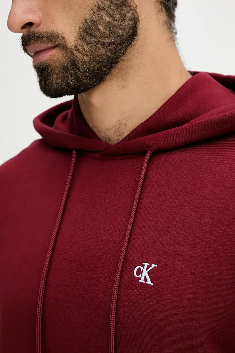 felpa in cotone uomo colore granata con cappuccio LV04RC297G miniatura 4