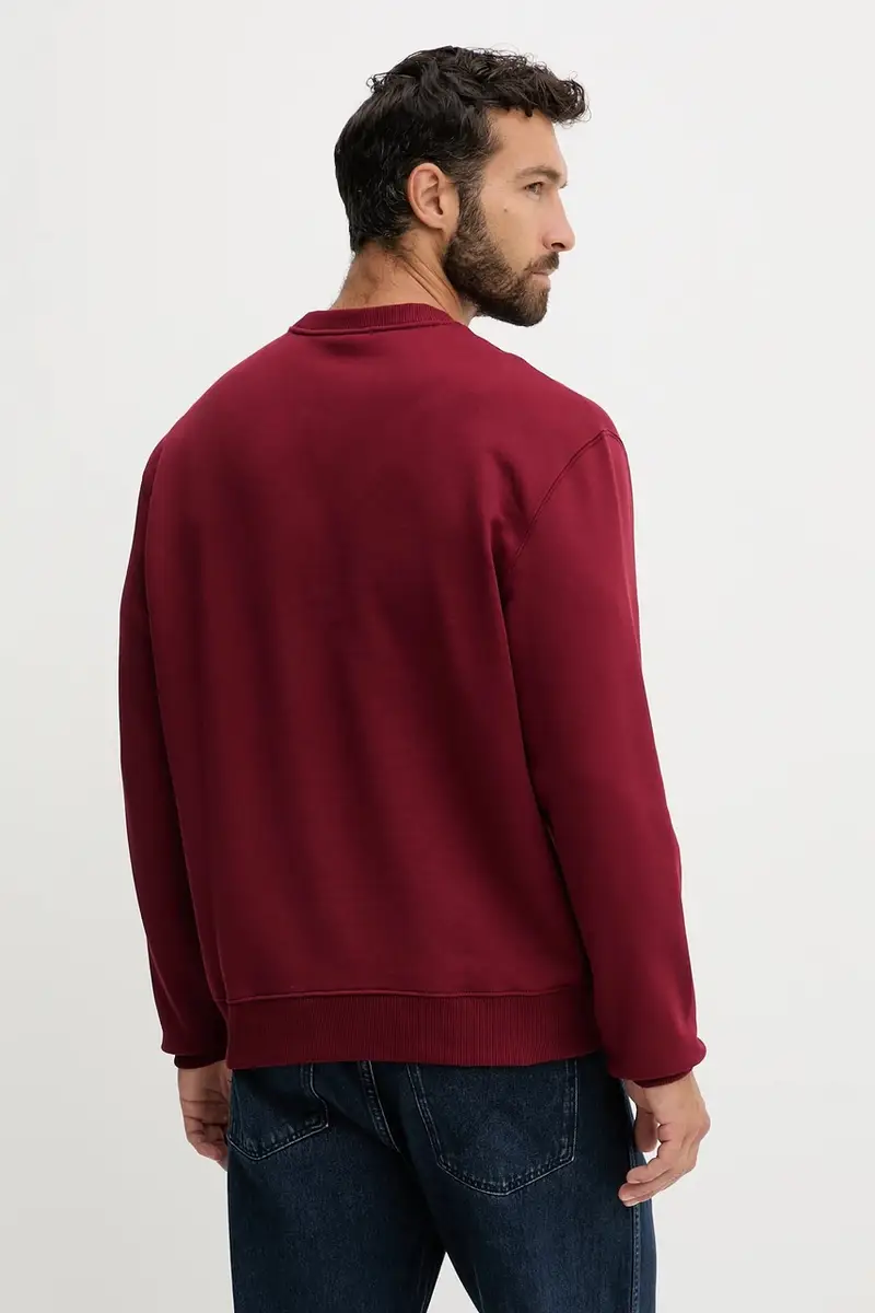 felpa in cotone uomo colore granata LV04RC296G miniatura 2