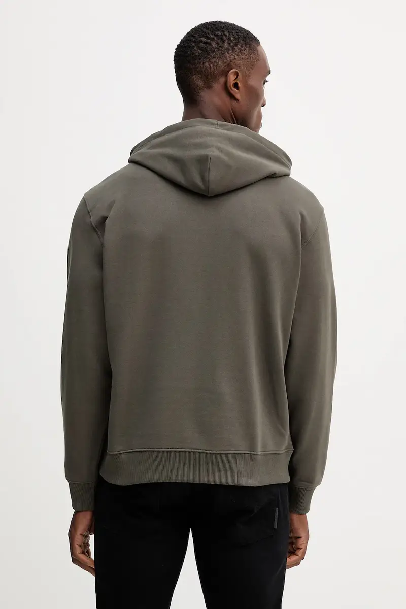 felpa in cotone uomo colore grigio con cappuccio LV04RD243G miniatura 3