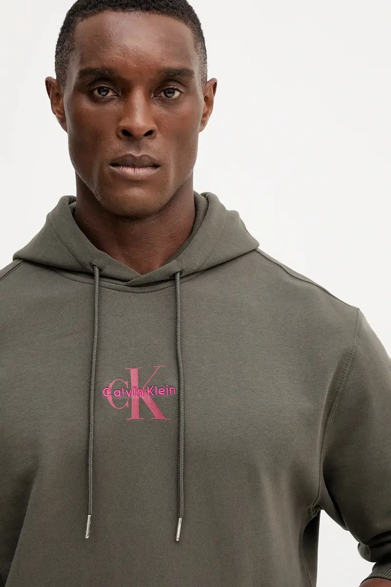 felpa in cotone uomo colore grigio con cappuccio LV04RD243G miniatura 4