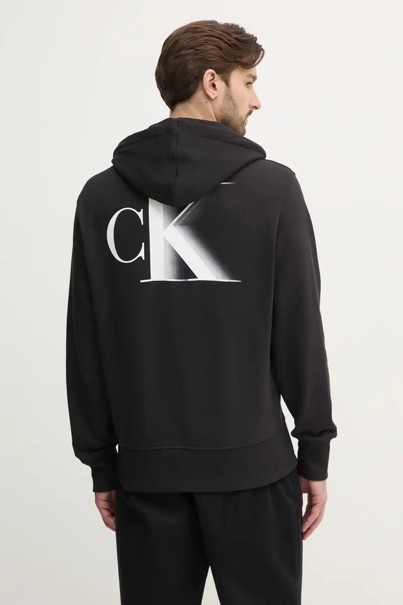 felpa in cotone uomo colore nero con cappuccio J30J327476 miniatura 3