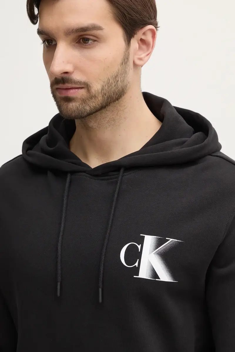 felpa in cotone uomo colore nero con cappuccio J30J327476 miniatura 4