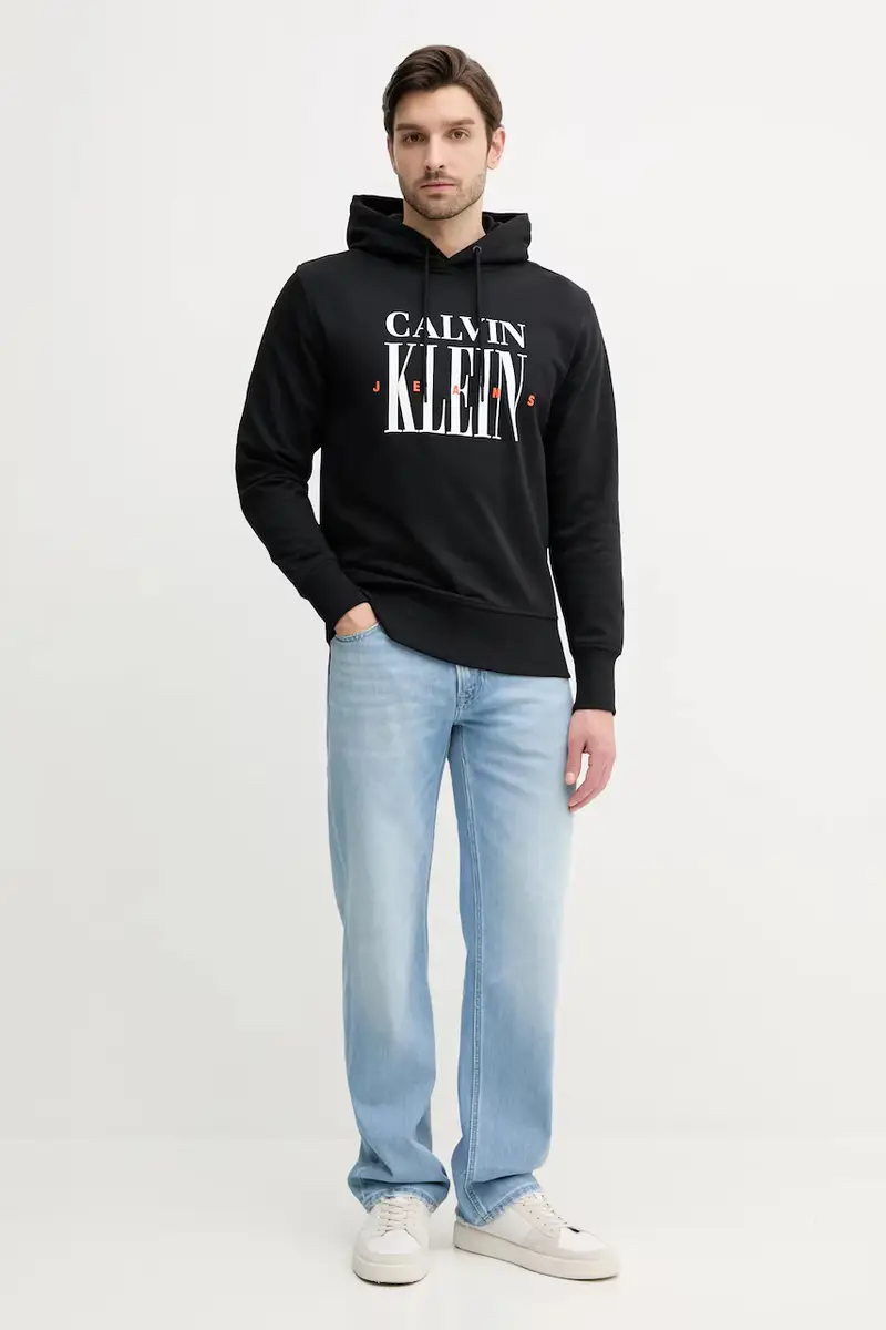 felpa in cotone uomo colore nero con cappuccio J30J327520 miniatura 2