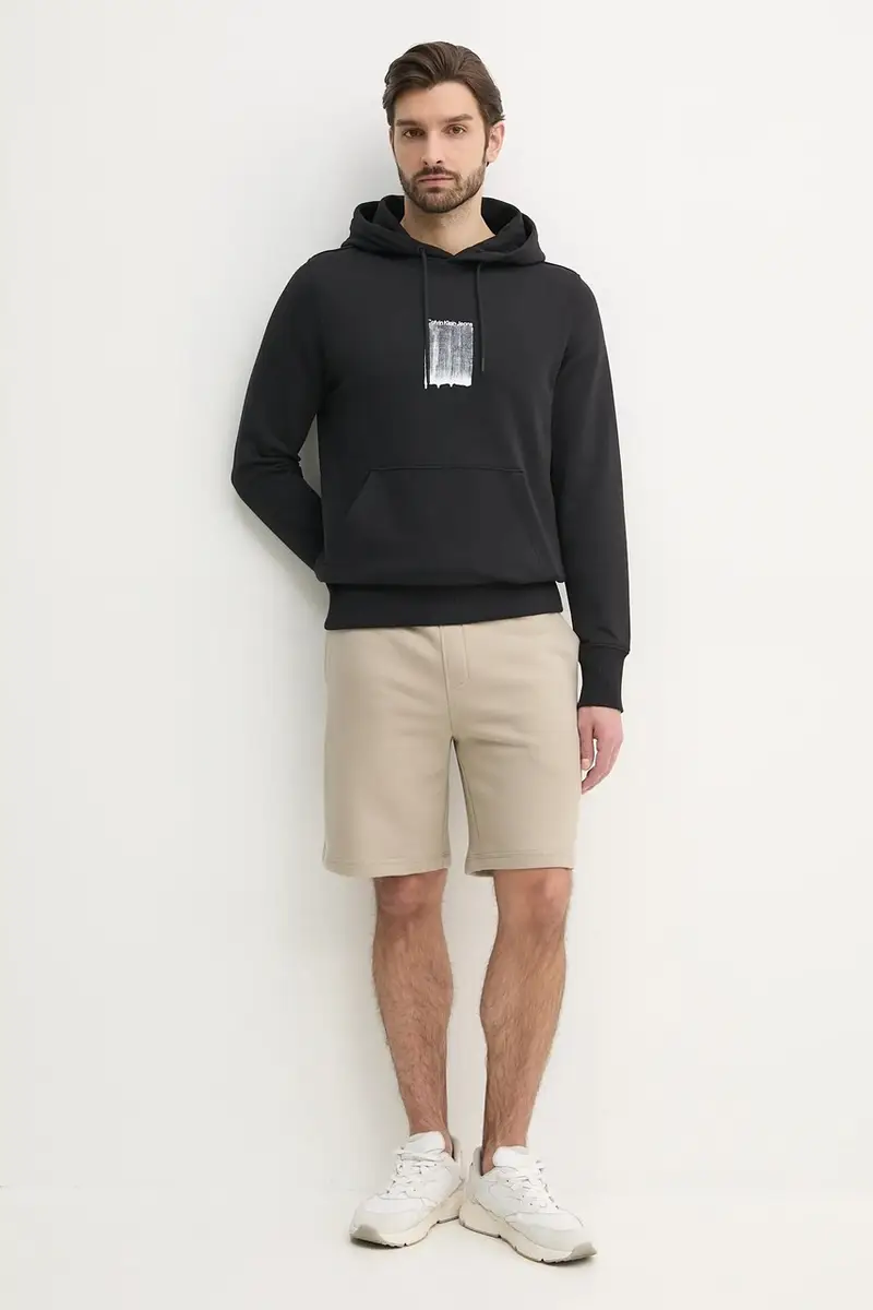 felpa in cotone uomo colore nero con cappuccio J30J327525 miniatura 2