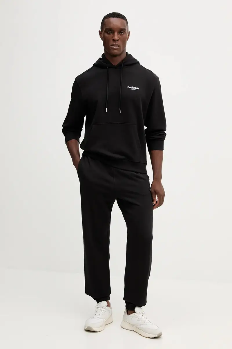 felpa in cotone uomo colore nero con cappuccio LV04RD002G miniatura 2