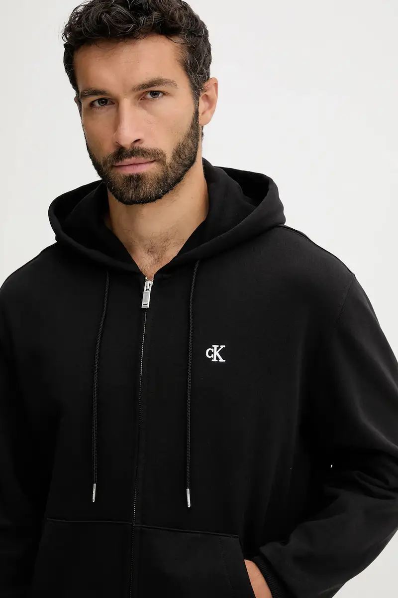 felpa in cotone uomo colore nero con cappuccio LV04RD240G miniatura 3