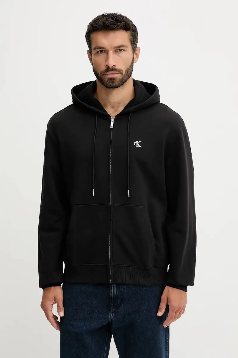 felpa in cotone uomo colore nero con cappuccio LV04RD240G