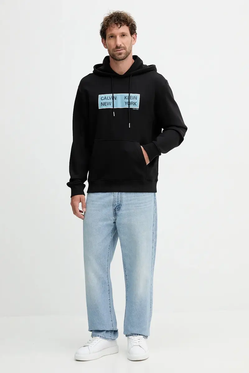 felpa in cotone uomo colore nero con cappuccio LV04RD259G miniatura 2