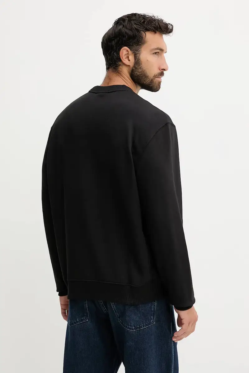 felpa in cotone uomo colore nero LV04RD256G miniatura 2