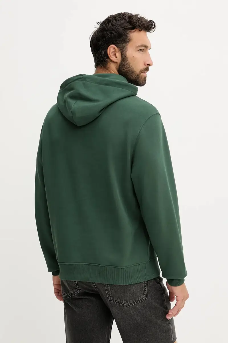 felpa in cotone uomo colore verde con cappuccio LV04RD243G miniatura 2