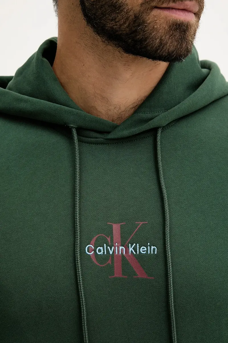 felpa in cotone uomo colore verde con cappuccio LV04RD243G miniatura 4